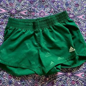 green adidas shorts extra small not lined w logo